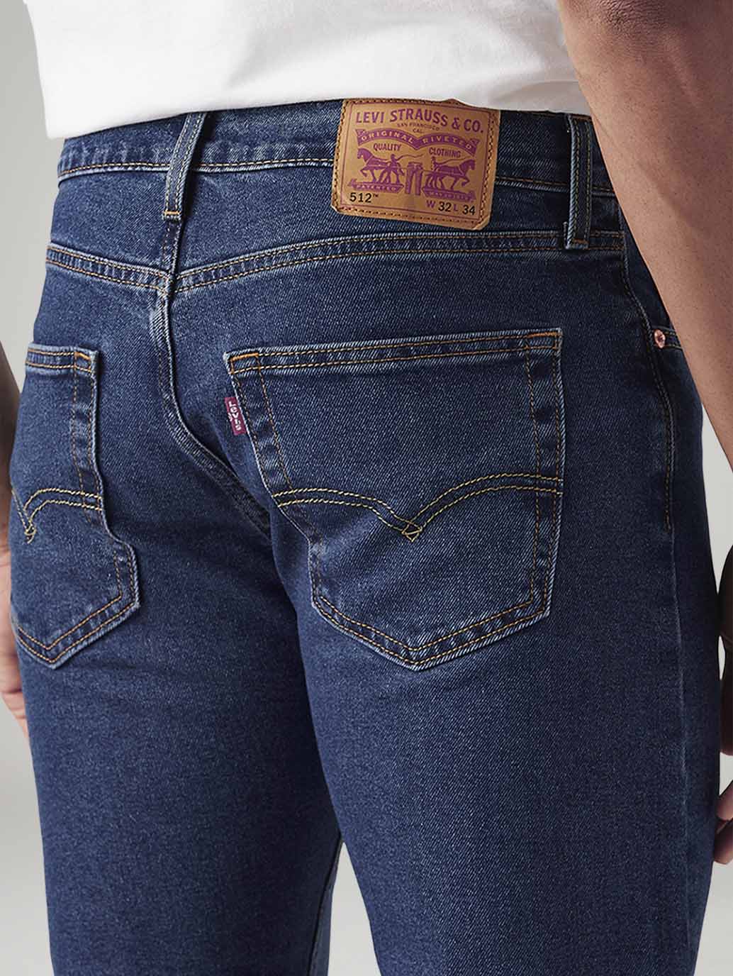 LEVIS Men's 512 Blue Slim Tapered Fit Mid Rise Jeans