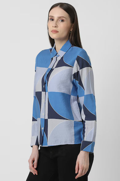 VAN HEUSEN Women Multicolor Print Long Sleeves Casual Shirt