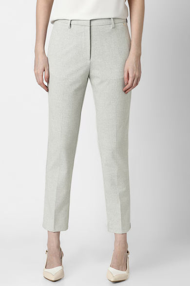 VAN HEUSEN Women Grey Print Formal Trouser Pants