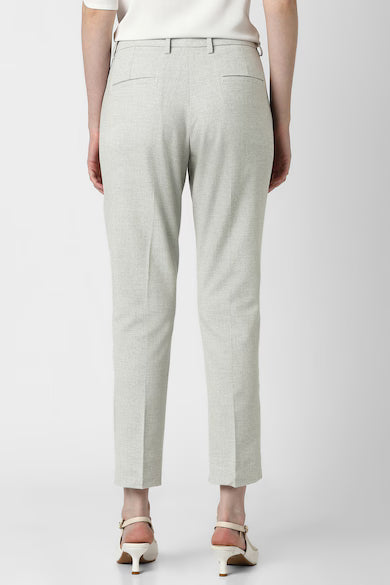 VAN HEUSEN Women Grey Print Formal Trouser Pants