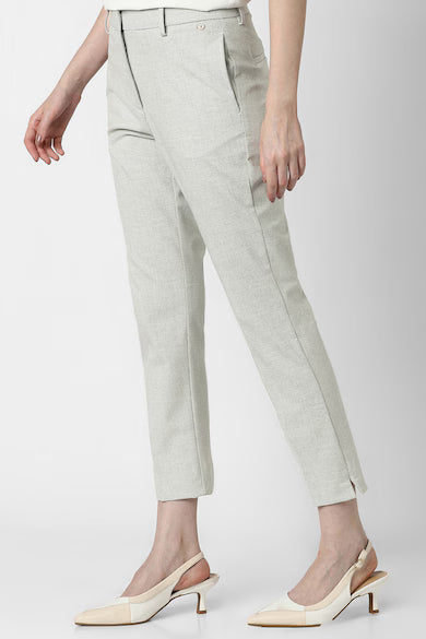 VAN HEUSEN Women Grey Print Formal Trouser Pants