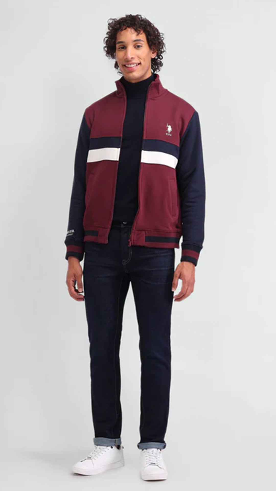 USPA Colour Blocked Regular Fit Sweatshirt