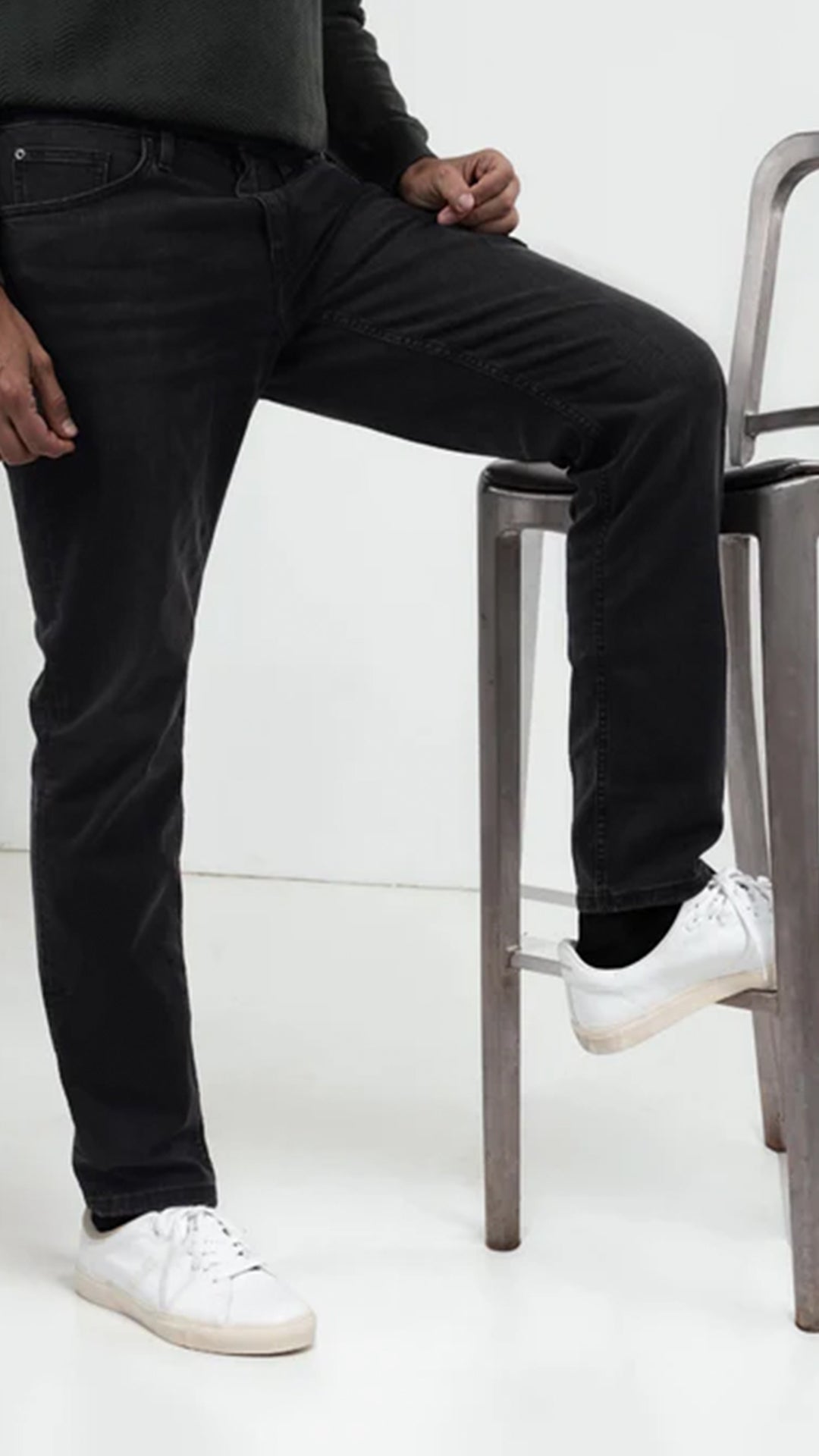 Celio Cotton Straight Fit Black Jean (20% Off)