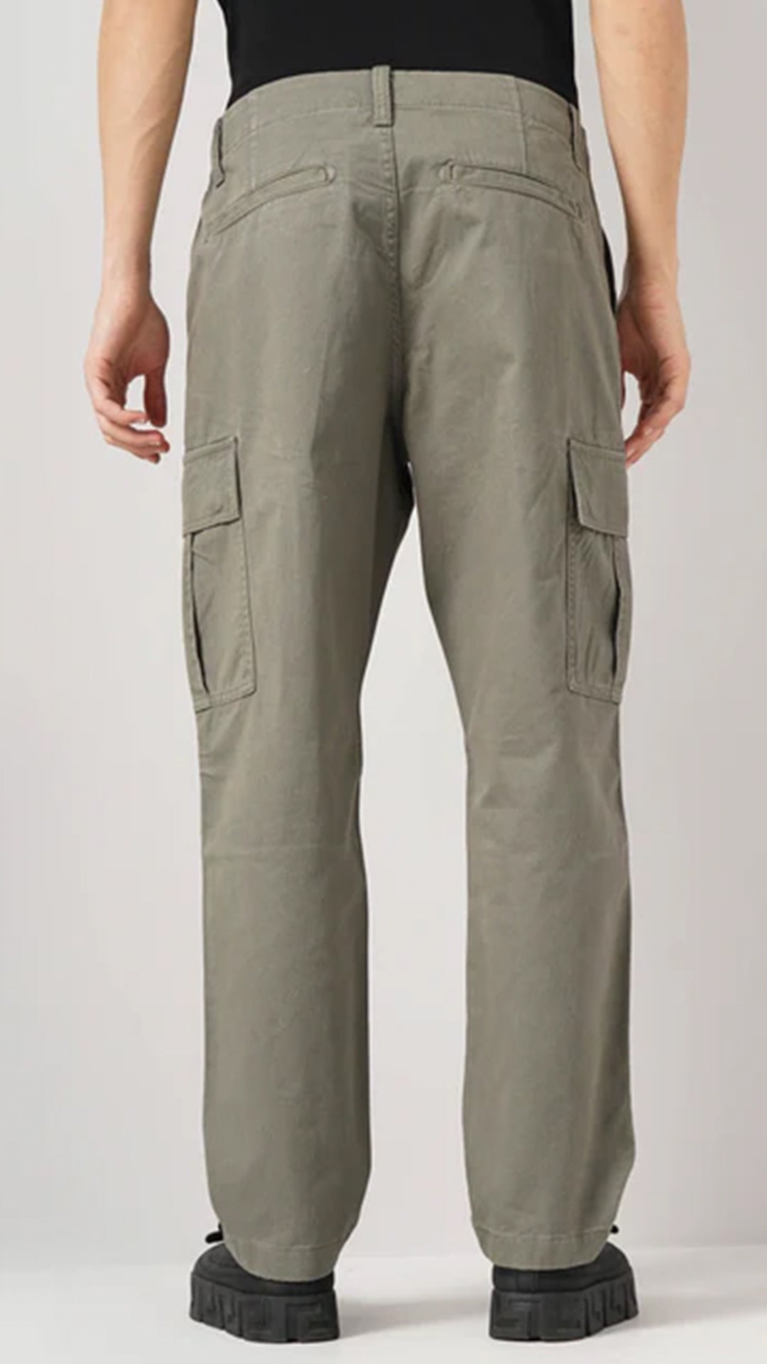Celio Cotton Straight Fit Olive Trouser