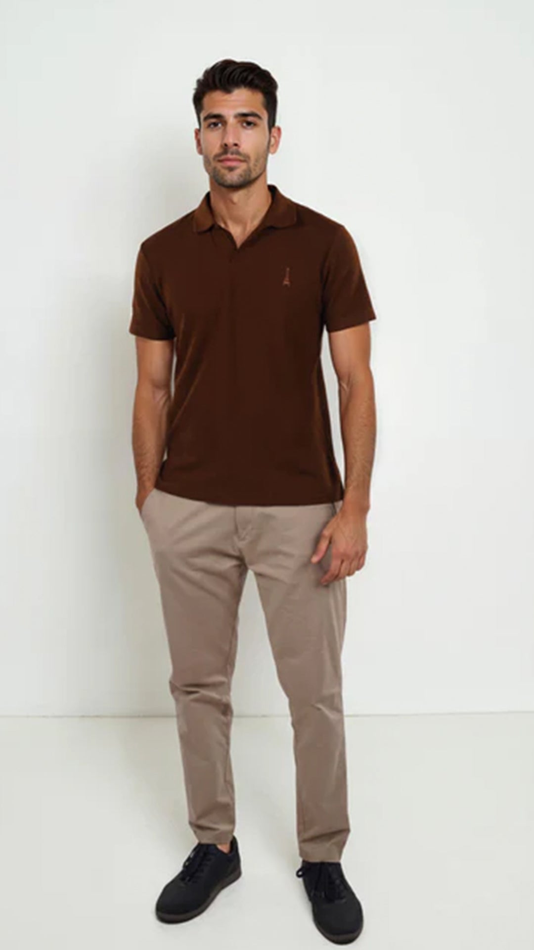 Celio Solid Regular Fit Cotton Brown T-Shirt