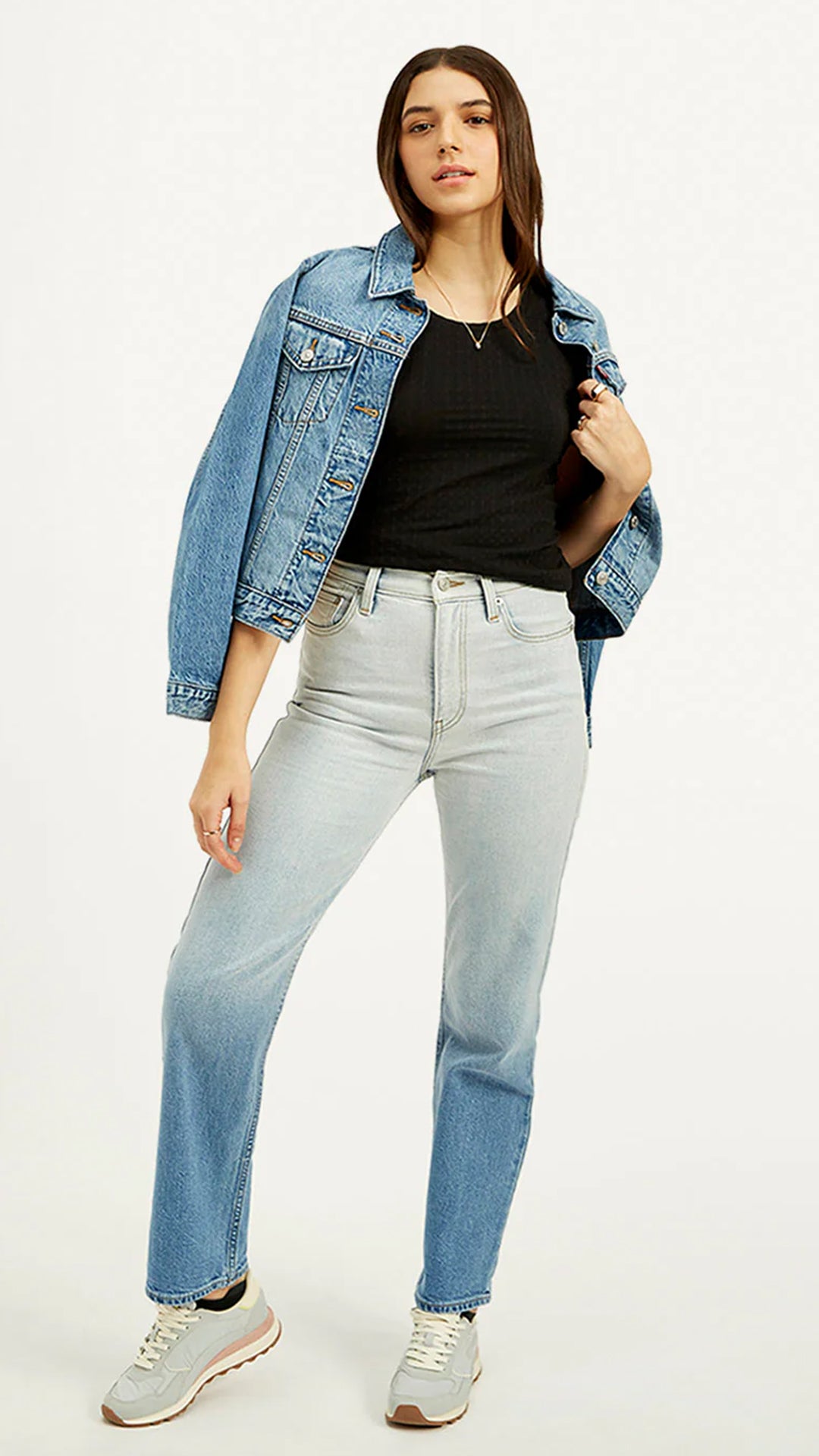 Levi's Women's Blue Ribcage Straight Fit High Rise Jeans