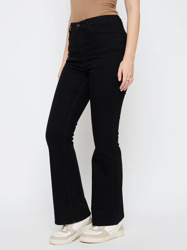 MADAME Cotton Blend Black Jeans