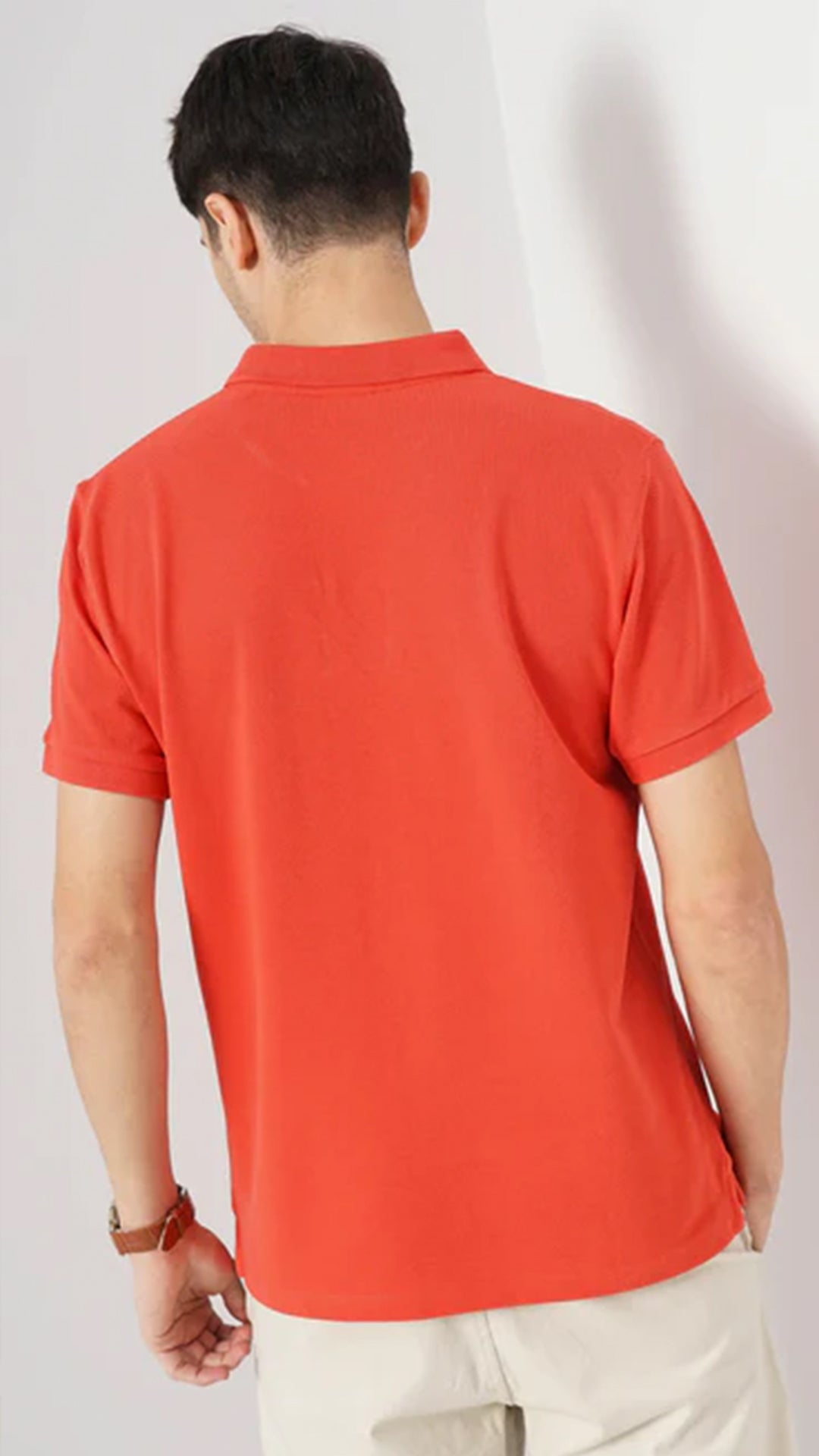 Celio Solid Regular Fit Cotton Coral T-Shirt (50% Off)
