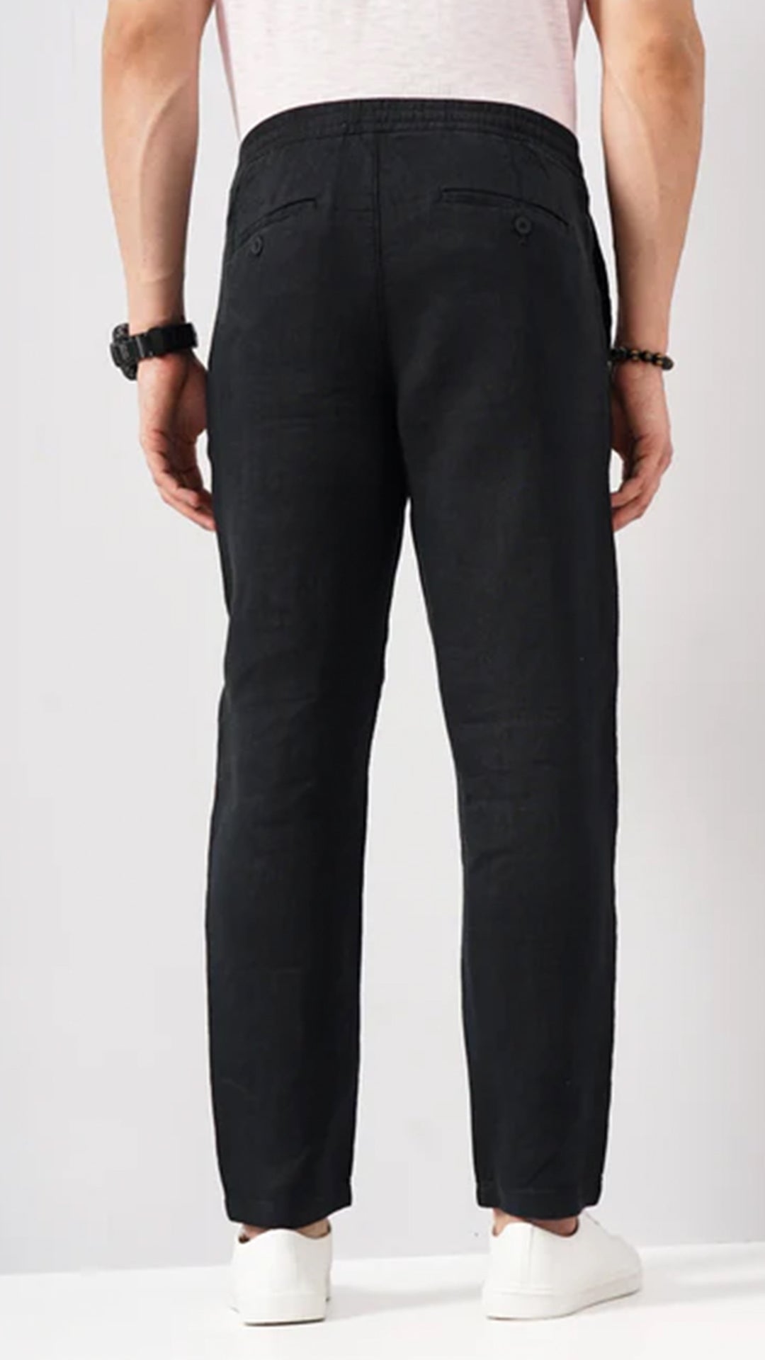 Celio Linen Regular Fit Black Trouser