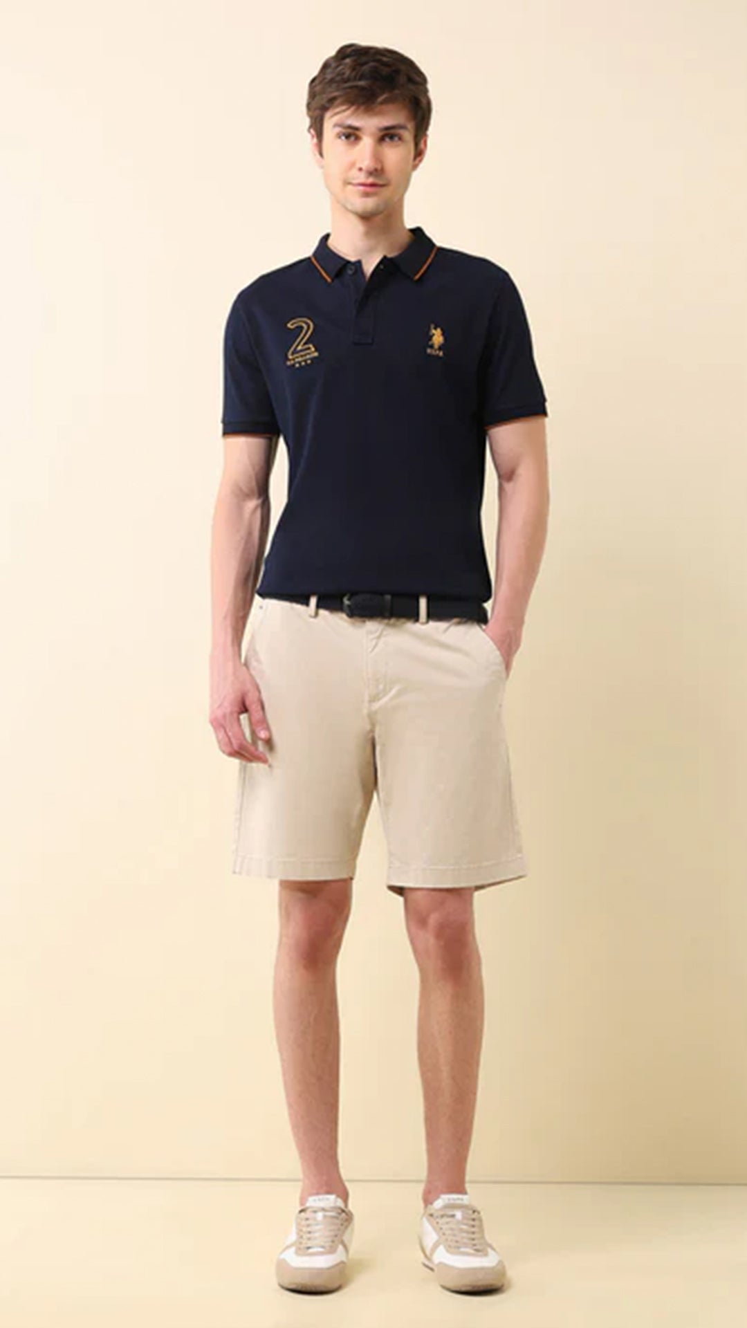 USPA Brand Appliqued Gold Cup Polo Shirt