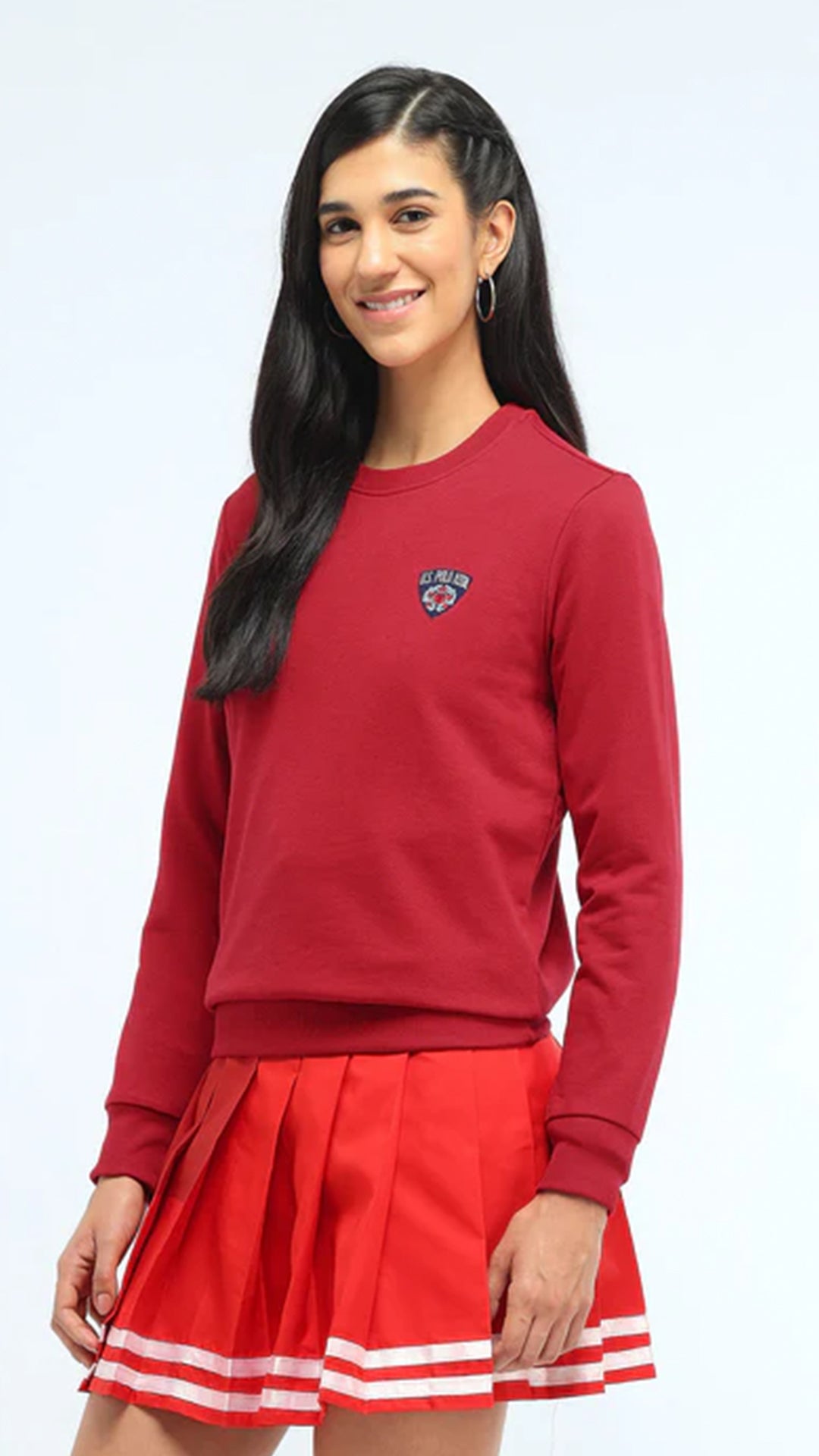 USPA Women's Solid Regular Fit Sweatshirt