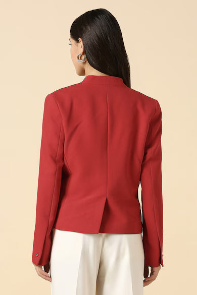 ALLEN SOLLY Women Red Blazer