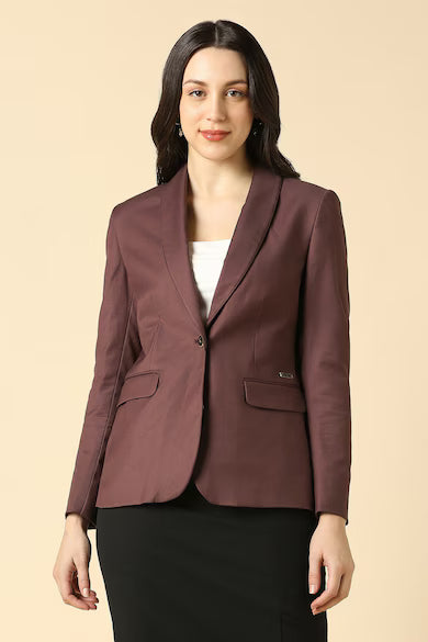 ALLEN SOLLY Women Brown Blazer