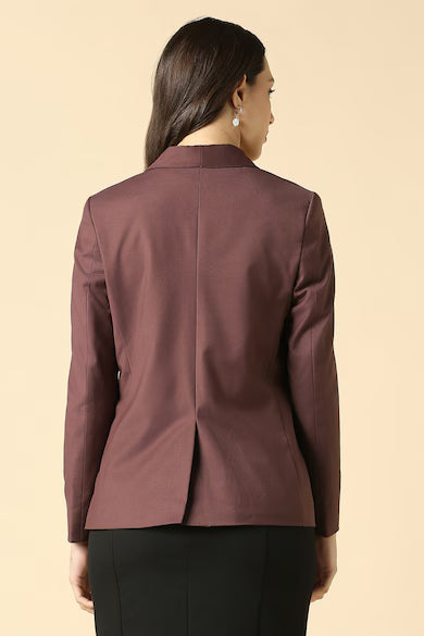 ALLEN SOLLY Women Brown Blazer