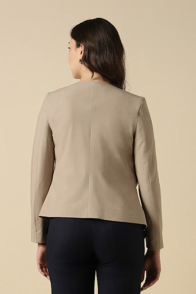 ALLEN SOLLY Women Beige Blazer