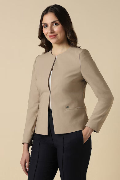 ALLEN SOLLY Women Beige Blazer