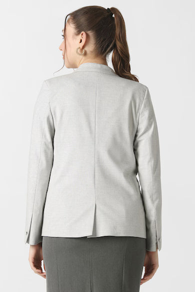 VAN HEUSEN Women Grey Textured Blazer