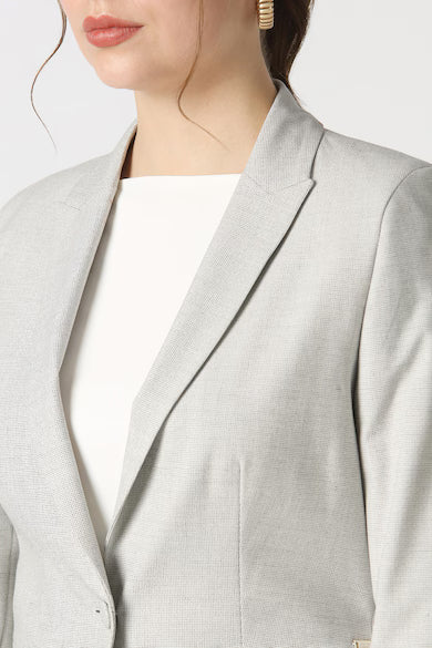 VAN HEUSEN Women Grey Textured Blazer