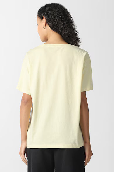 VAN HEUSEN Women Beige Graphic Print Casual Round Neck Top