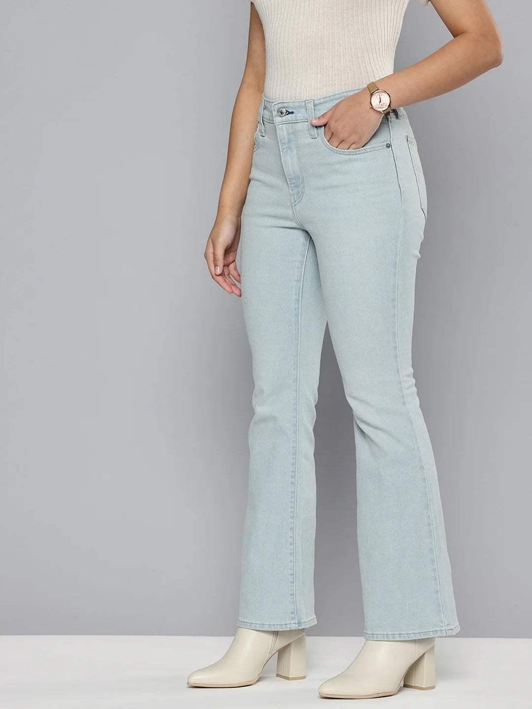LEVIS Women's 726 Blue Flared Fit High Rise Jeans