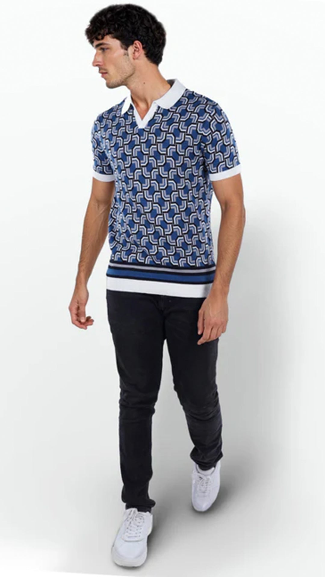 Celio Printed Regular Fit Cotton Blue T-Shirt