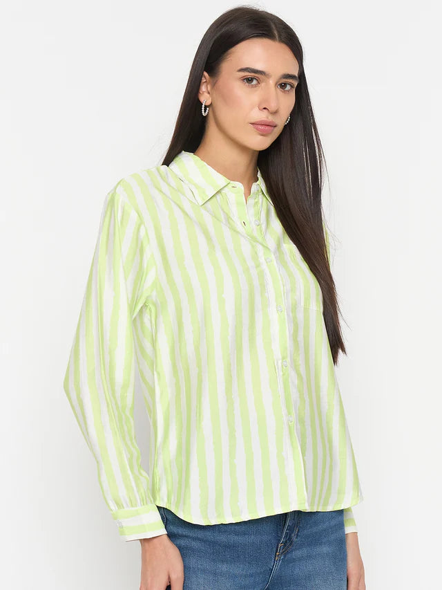 MADAME Lime Viscose-Blend Shirt