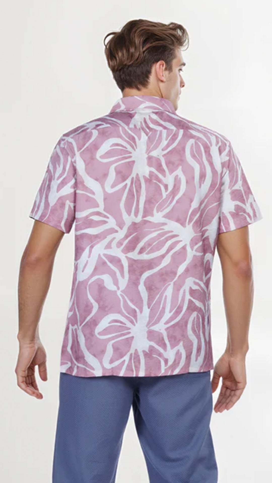 Celio Men Pink Printed Regular Fit Viscose Shirt