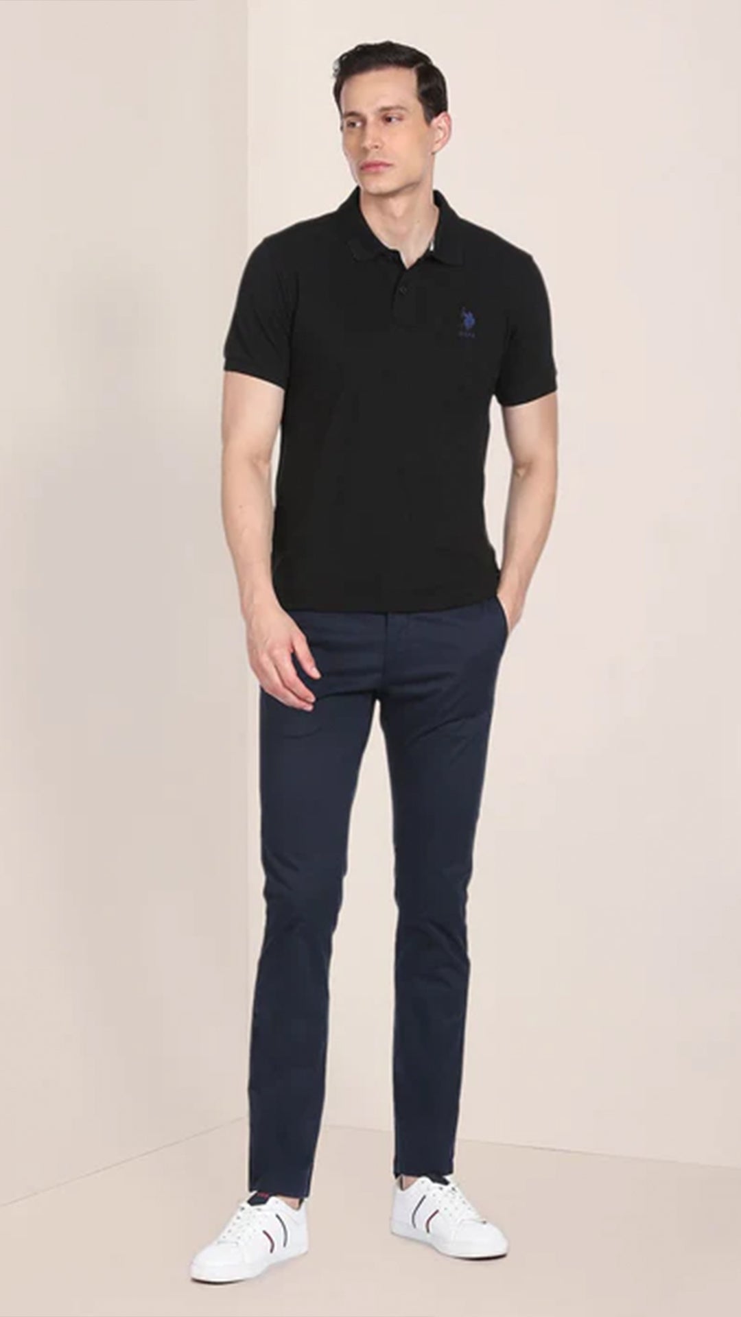 USPA Mid Rise Solid Casual Trousers