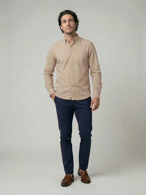 CELIO Mens Beige Solid Regular Fit Cotton Shirts