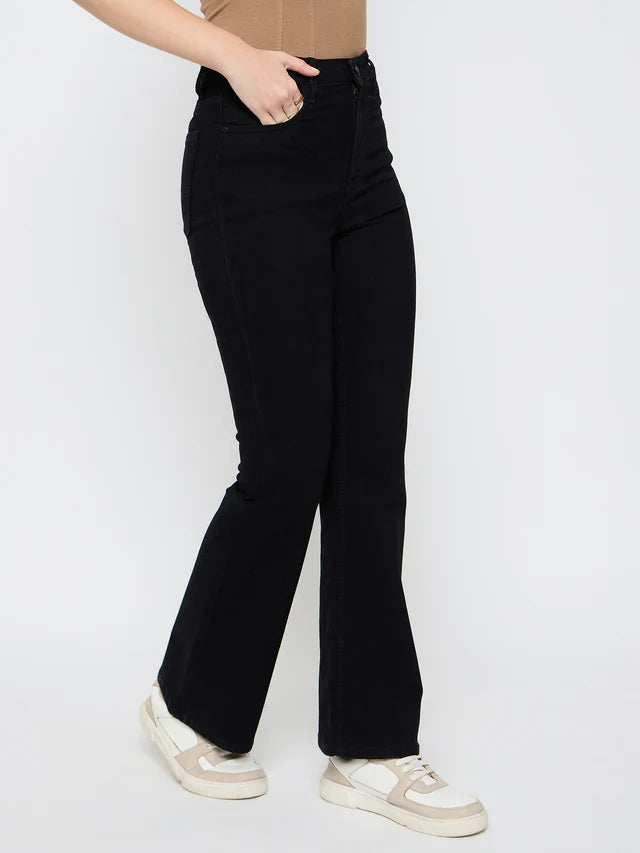 MADAME Cotton Blend Black Jeans