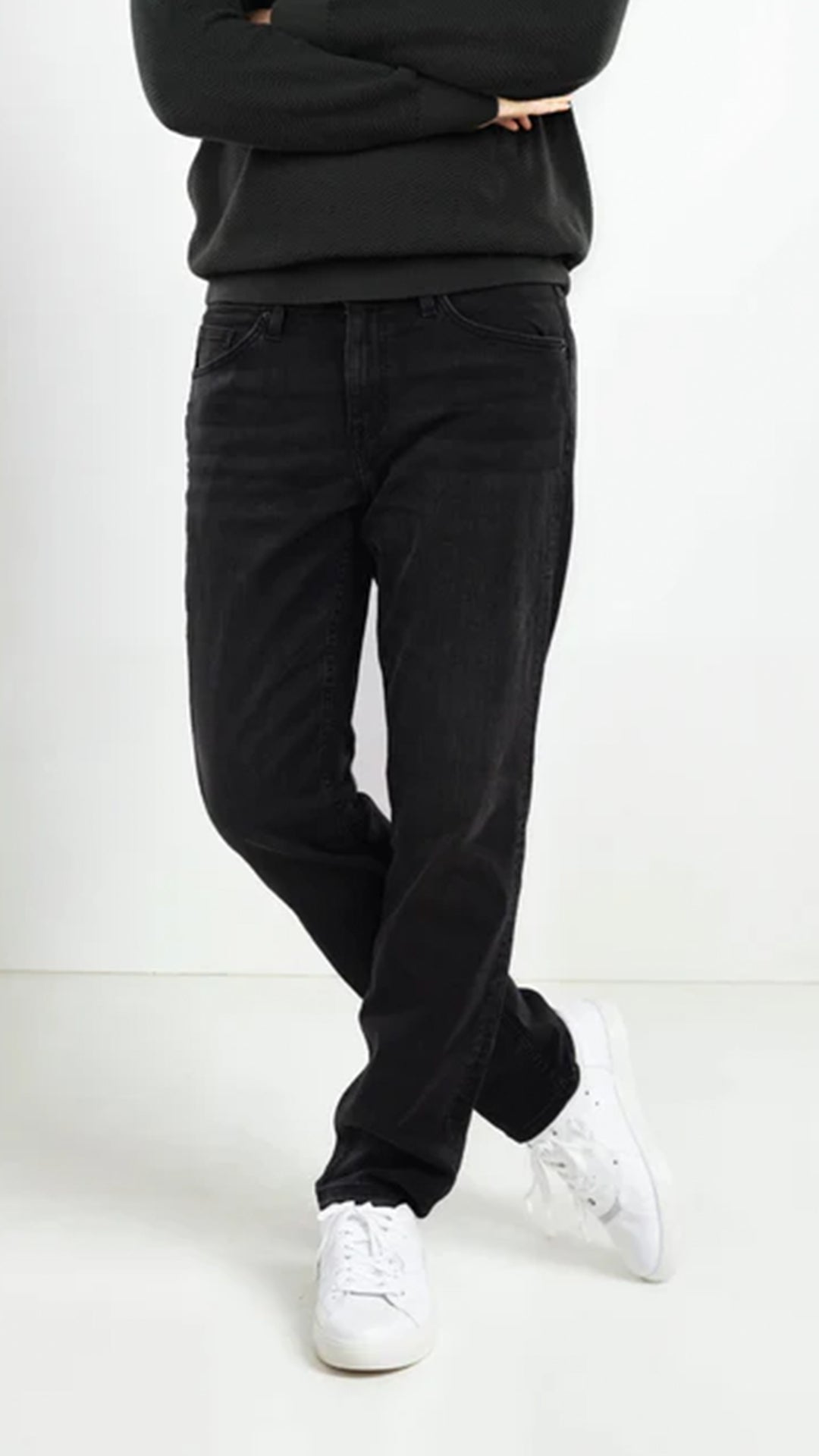 Celio Cotton Straight Fit Black Jean (20% Off)