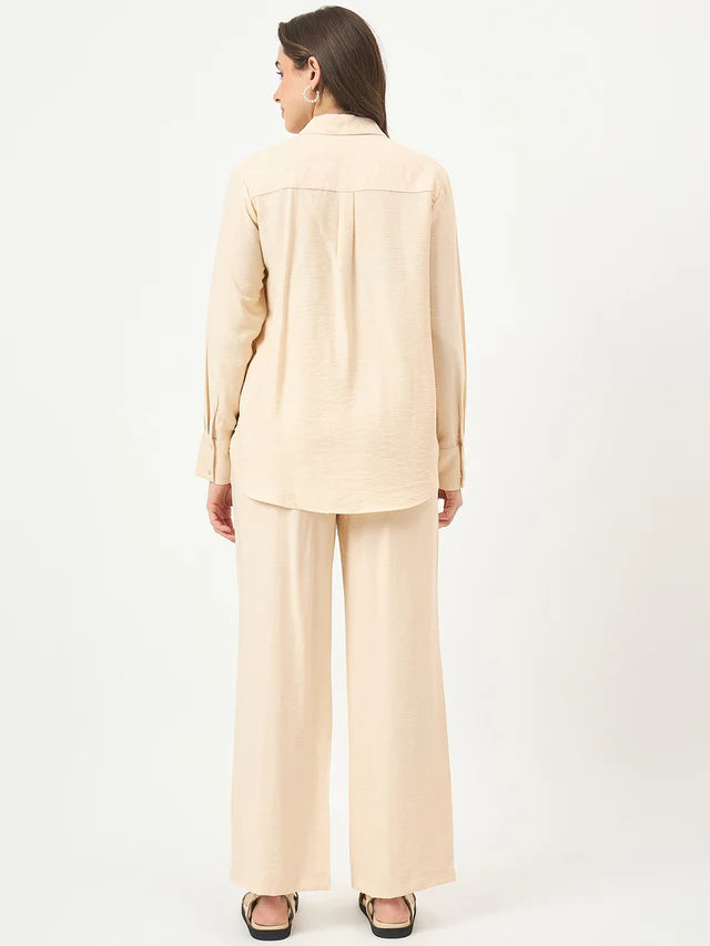 MADAME Beige Rayon-Blend Co-ord Dress