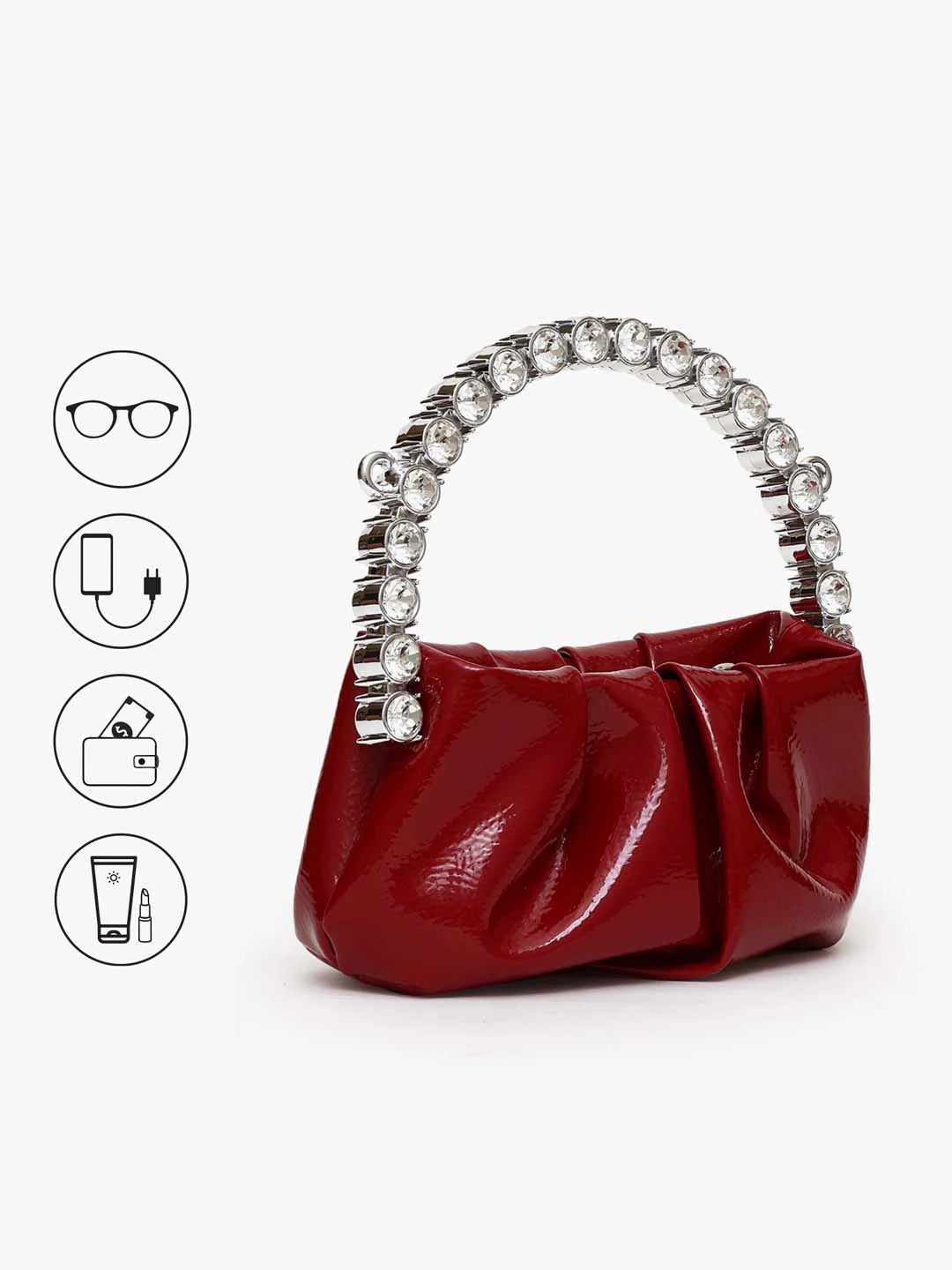 KAZO Rhinestone Mini City Glaze Clutch Bag