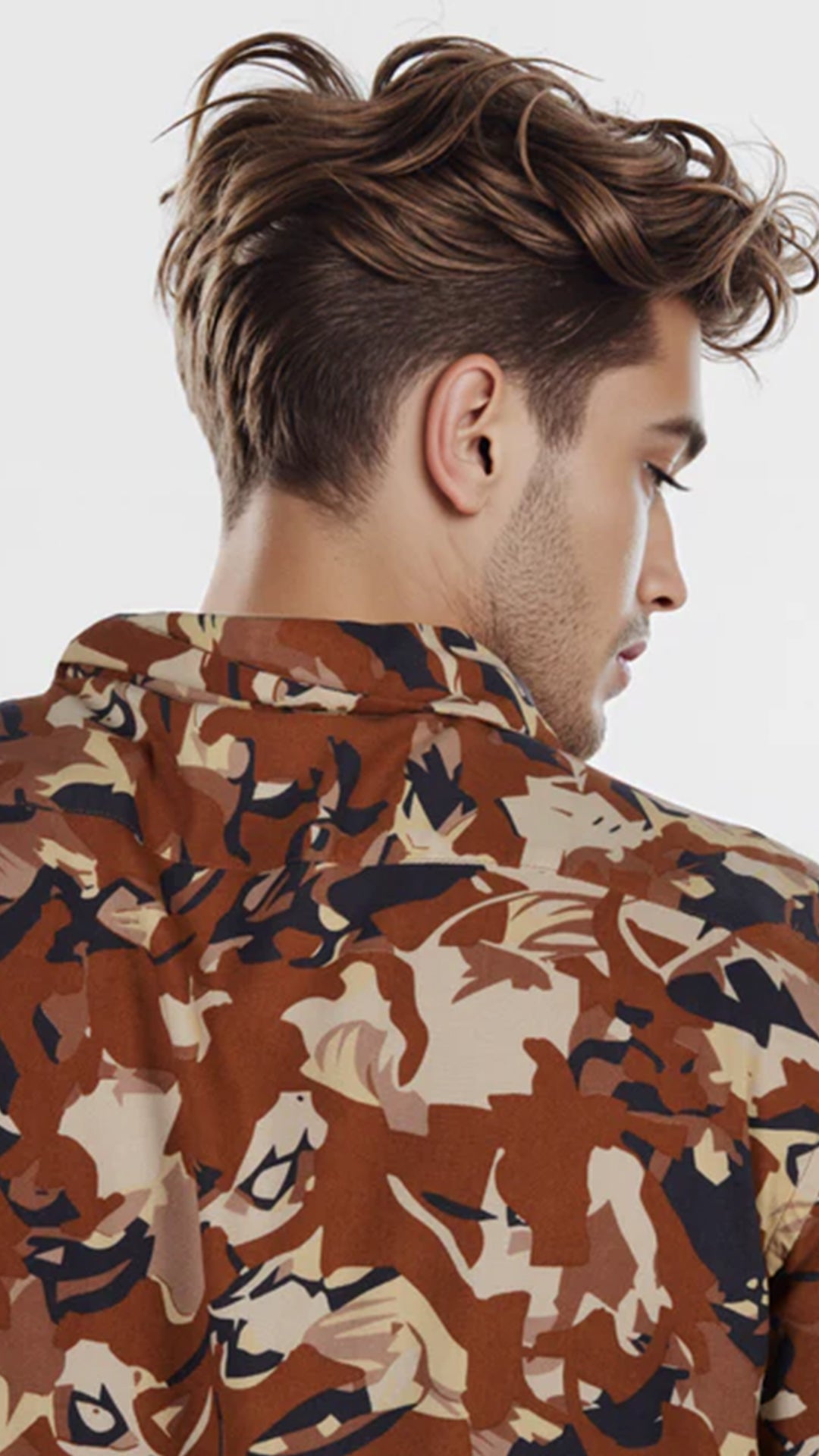 Celio Men Brown Printed Regular Fit Viscose Shirt