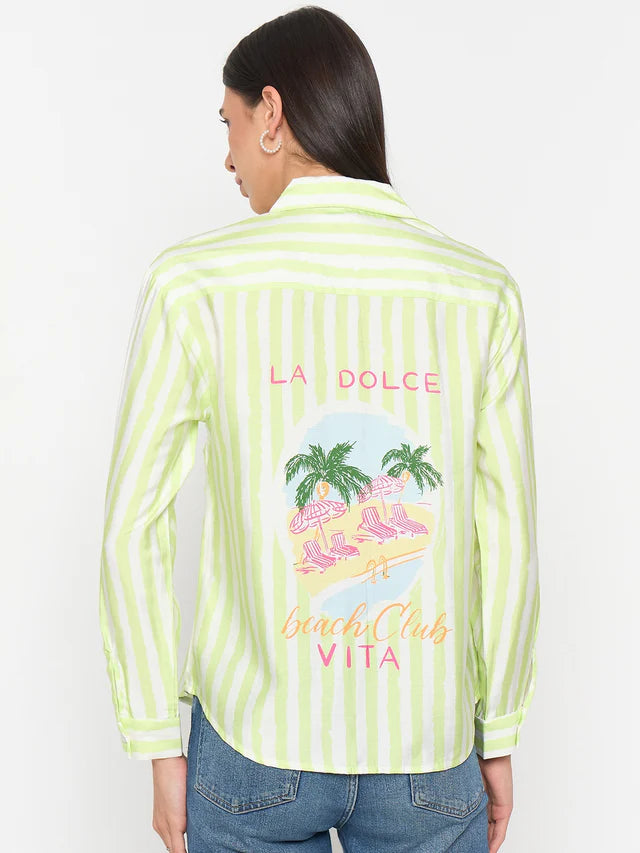 MADAME Lime Viscose-Blend Shirt