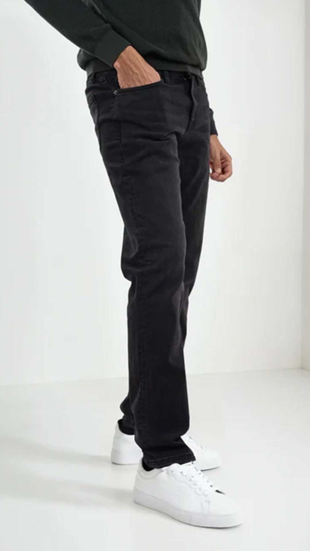 Celio Cotton Straight Fit Black Jean (20% Off)