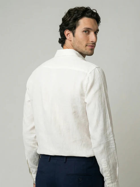 CELIO Mens White Solid Regular Fit Cotton Shirts