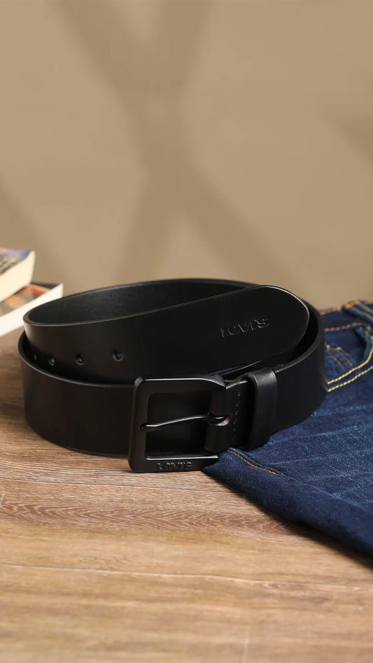 LEVI'S Men's Black Solid Belt