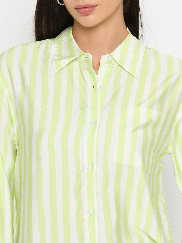 MADAME Lime Viscose-Blend Shirt