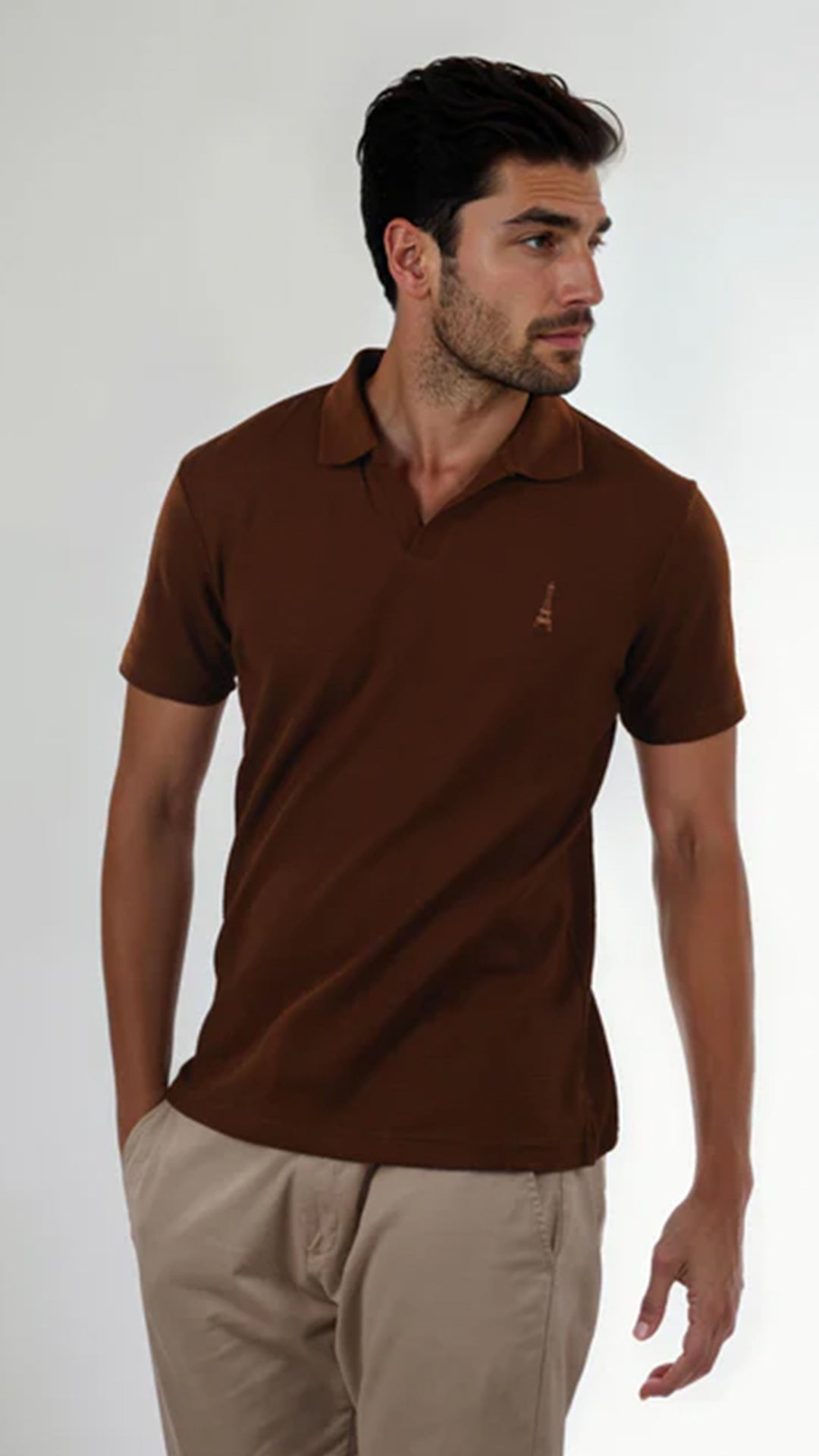 Celio Solid Regular Fit Cotton Brown T-Shirt