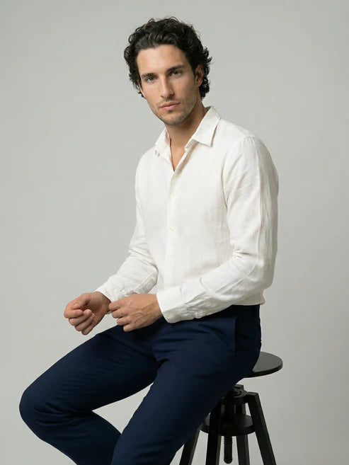 CELIO Mens White Solid Regular Fit Cotton Shirts