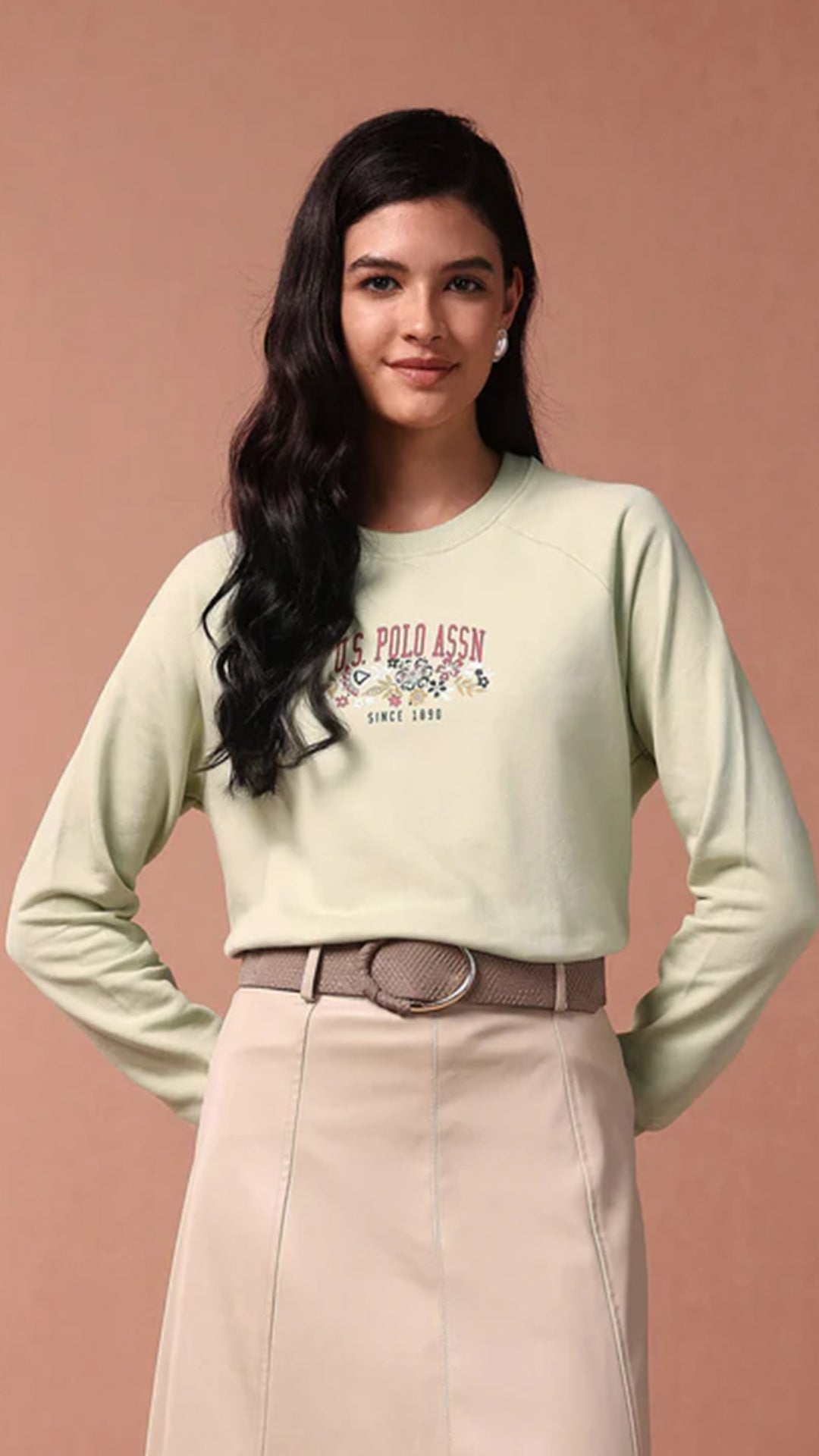 USPA Brand Print Raglan Sweatshirt