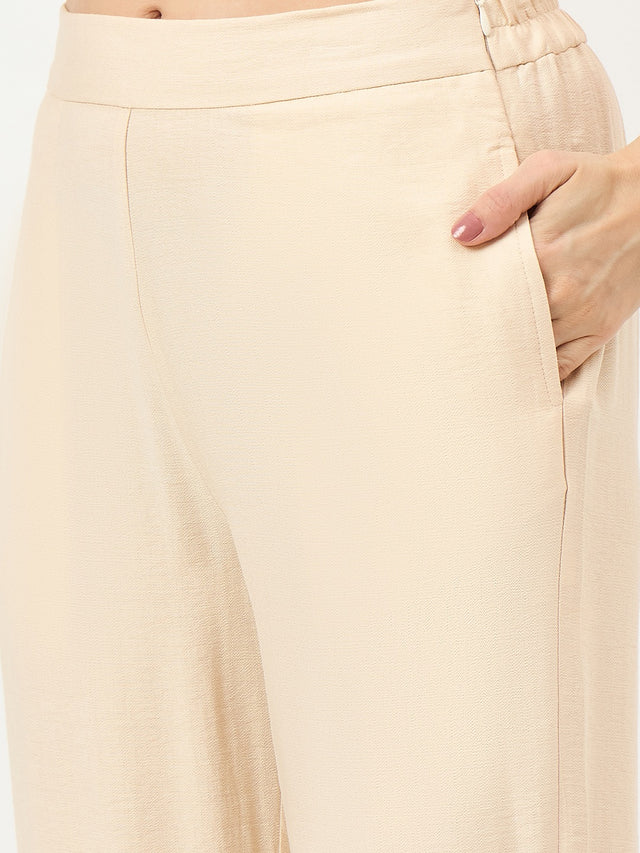 MADAME Beige Rayon-Blend Co-ord Dress