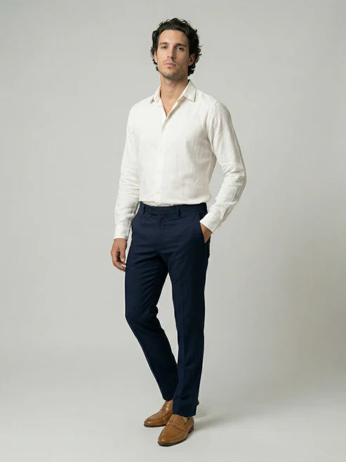 CELIO Mens White Solid Regular Fit Cotton Shirts