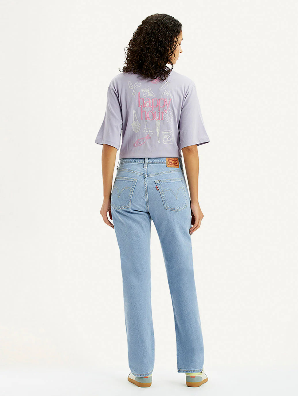 LEVIS Women's Light Blue Wedgie Straight Fit Mid Rise Jeans