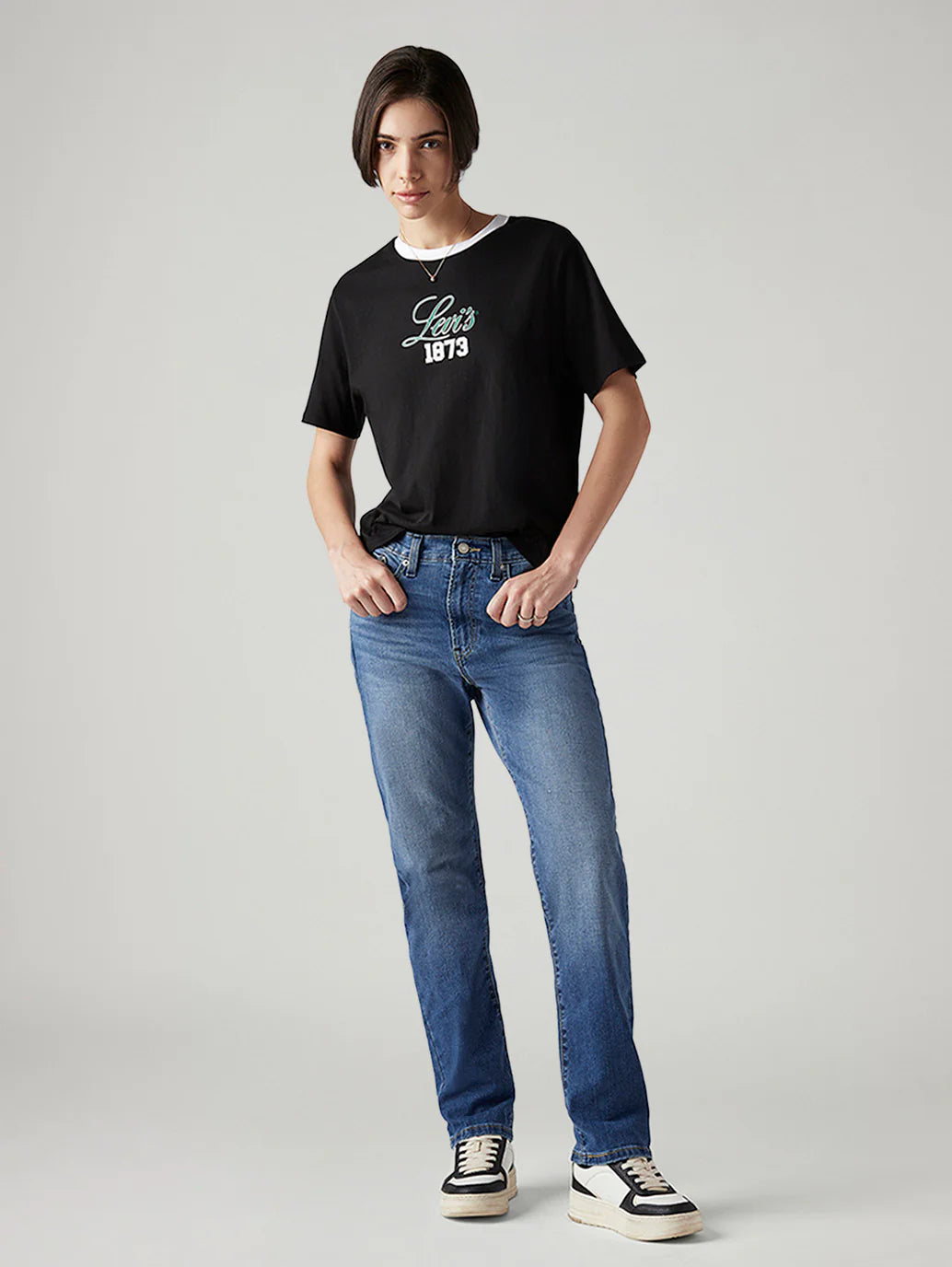 LEVIS Women's Blue Wedgie Straight Fit High Rise Jeans
