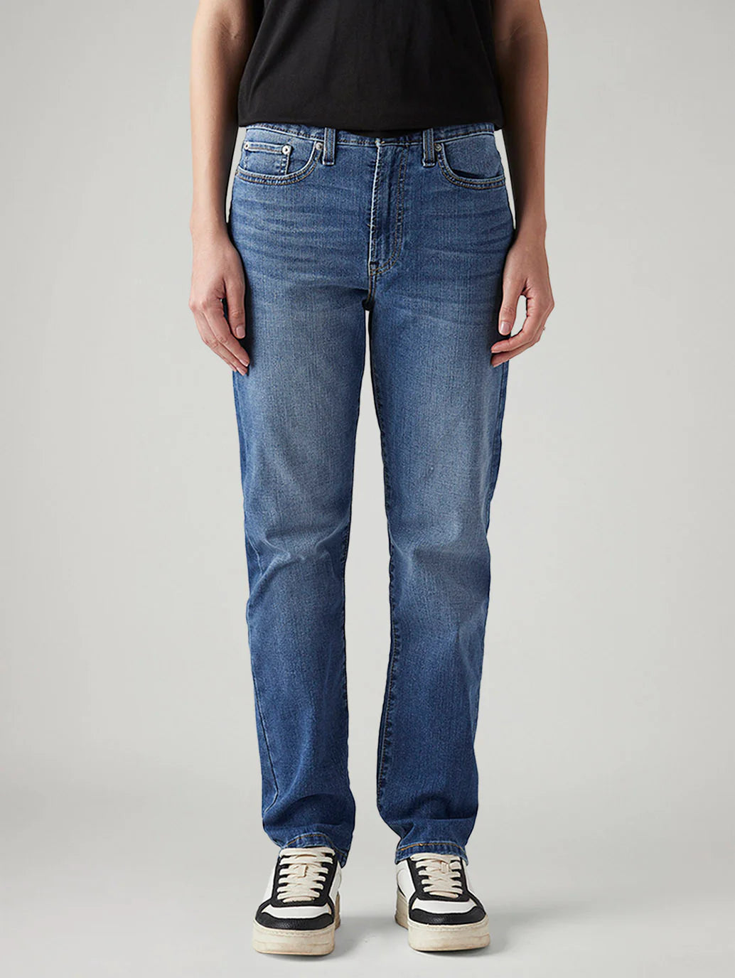 LEVIS Women's Blue Wedgie Straight Fit High Rise Jeans