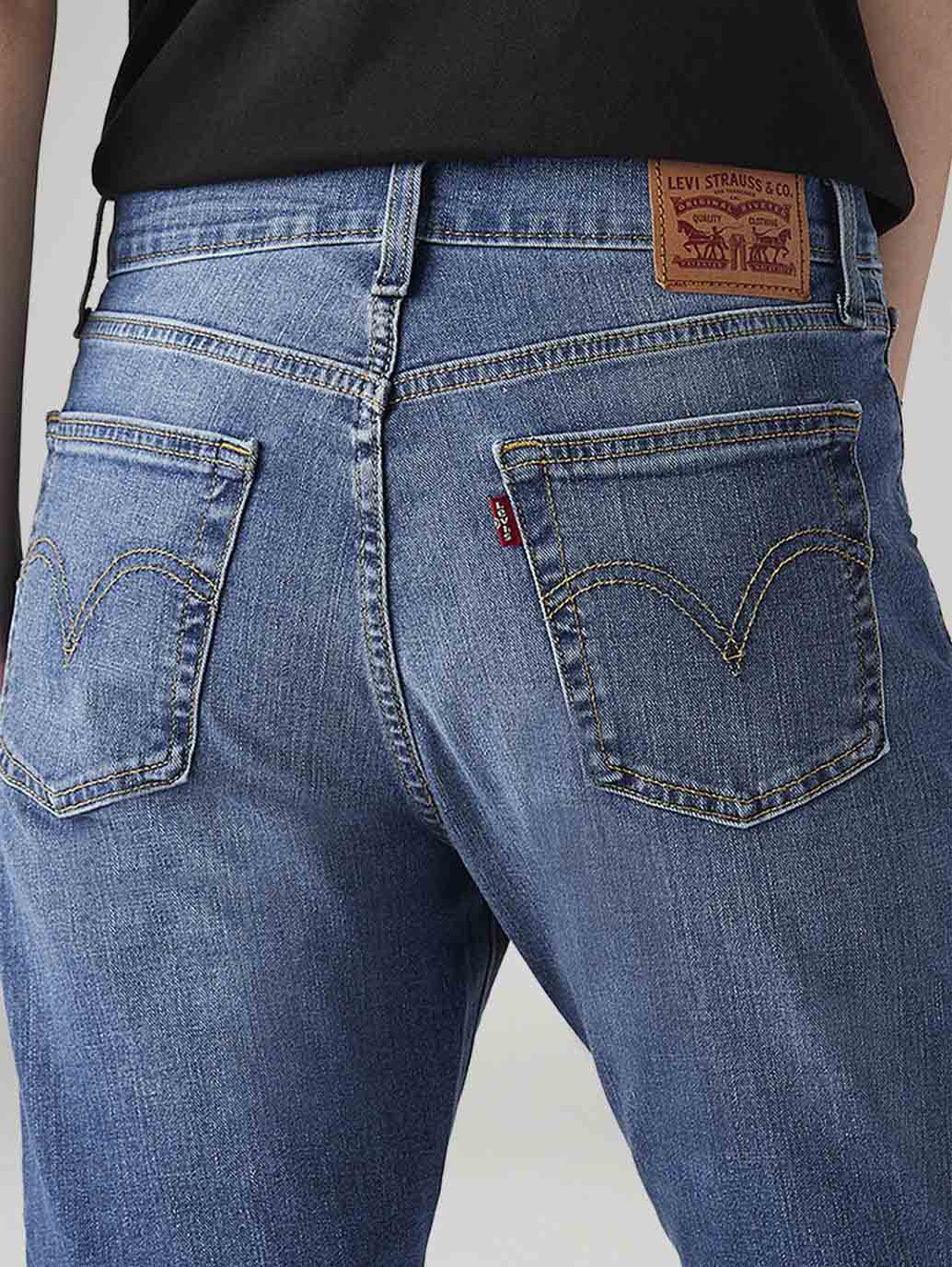 LEVIS Women's Blue Wedgie Straight Fit High Rise Jeans