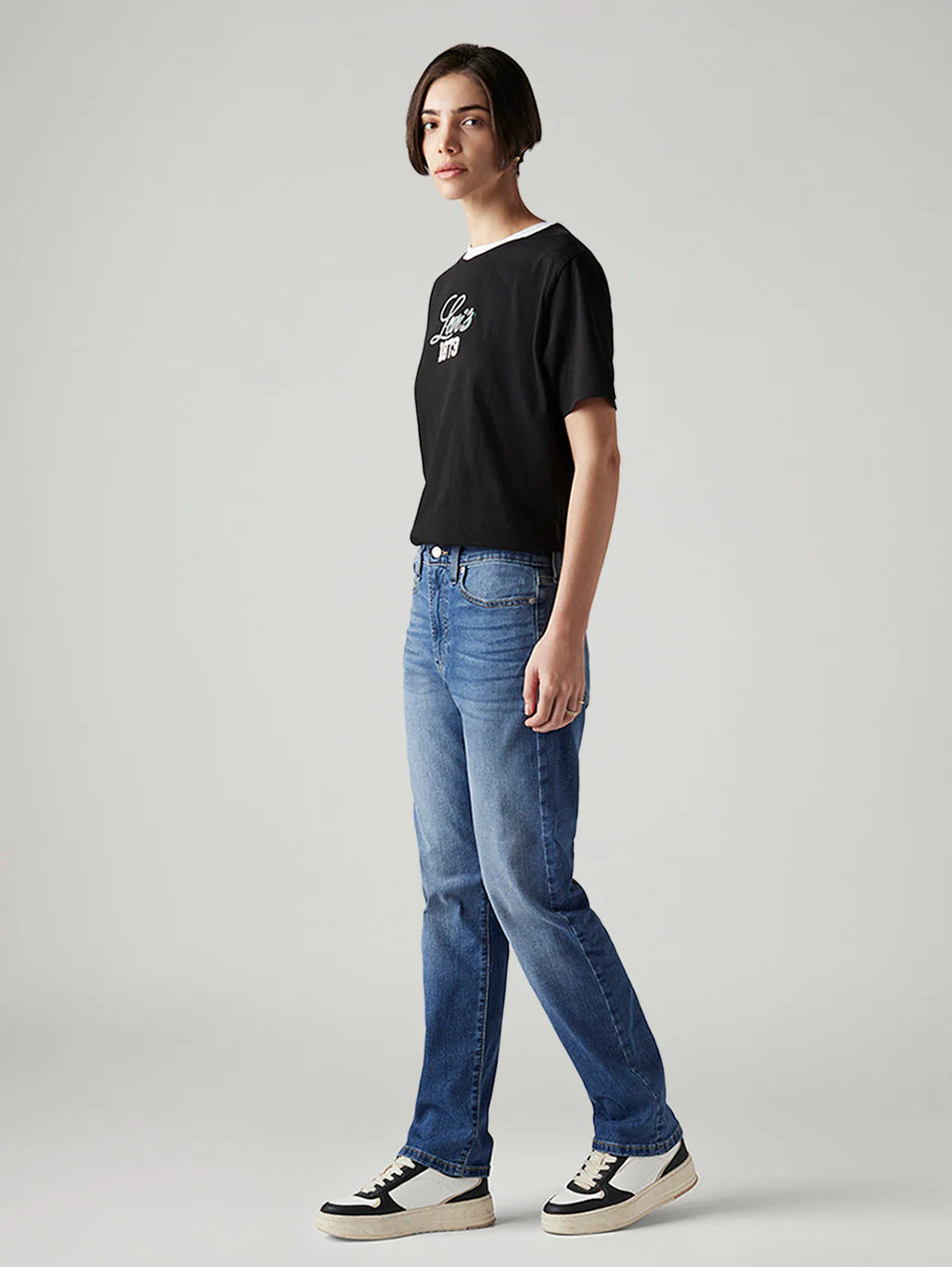LEVIS Women's Blue Wedgie Straight Fit High Rise Jeans