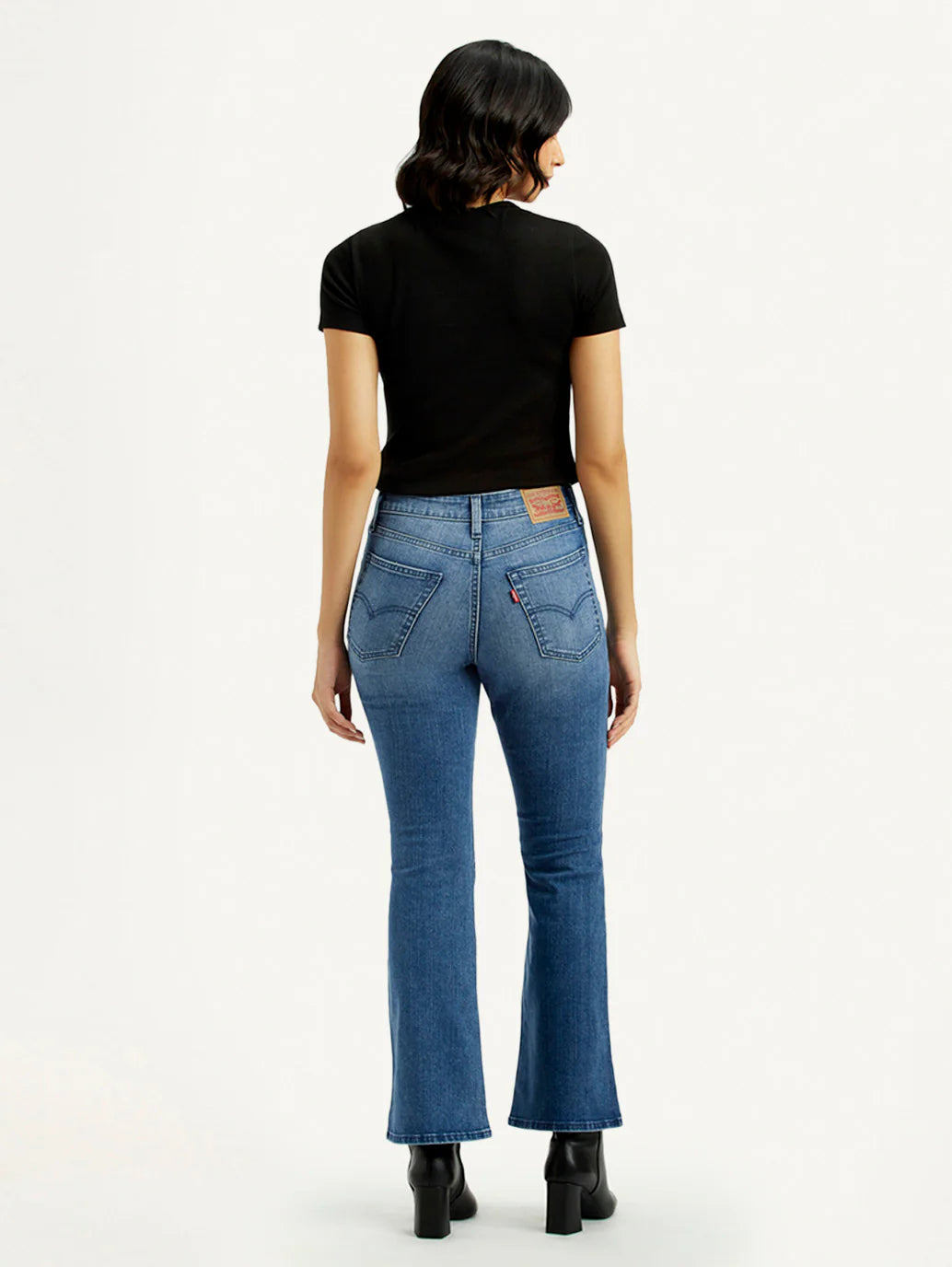 LEVIS Women's 726 Med Indigo Flared Fit High Rise Jeans